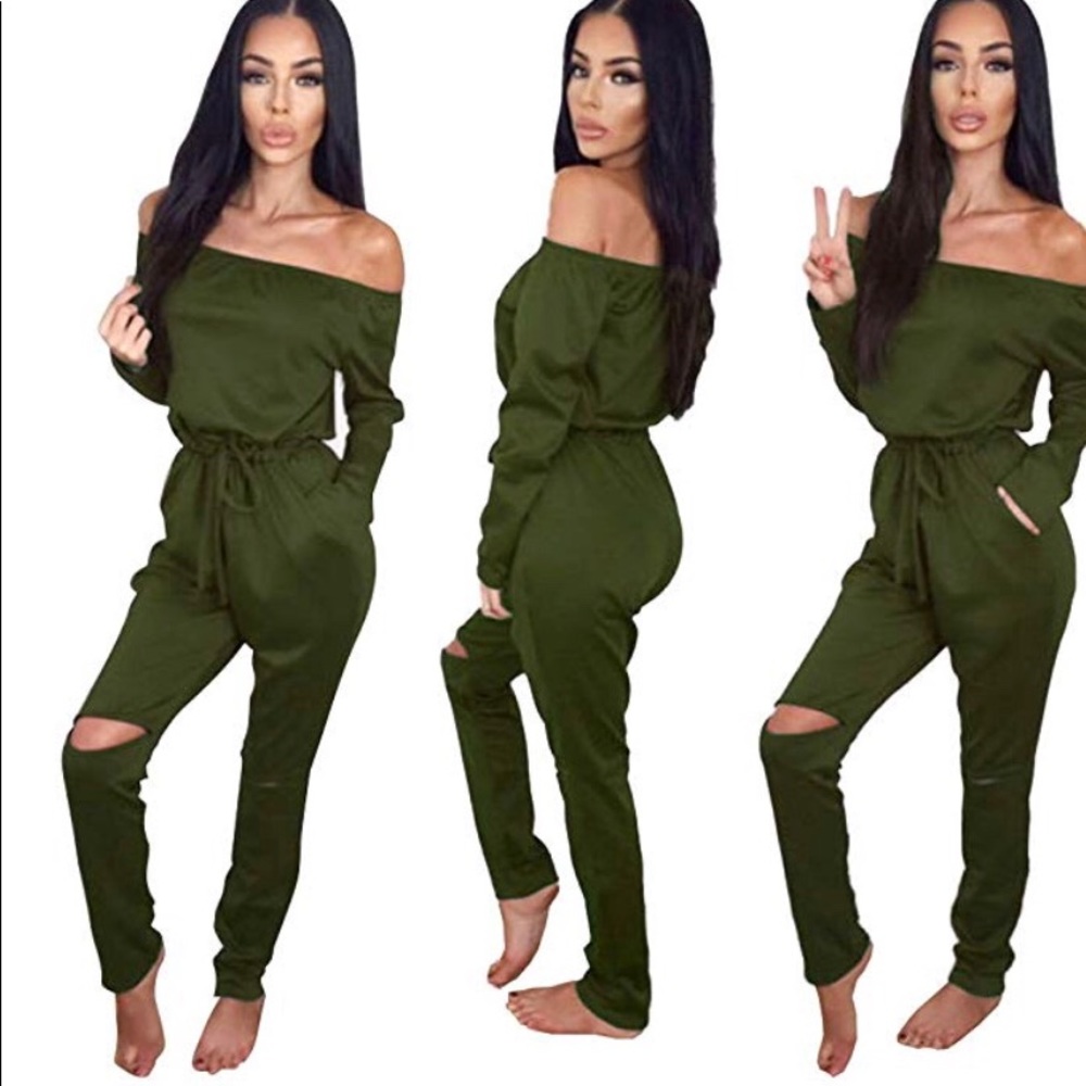 Olive green romper